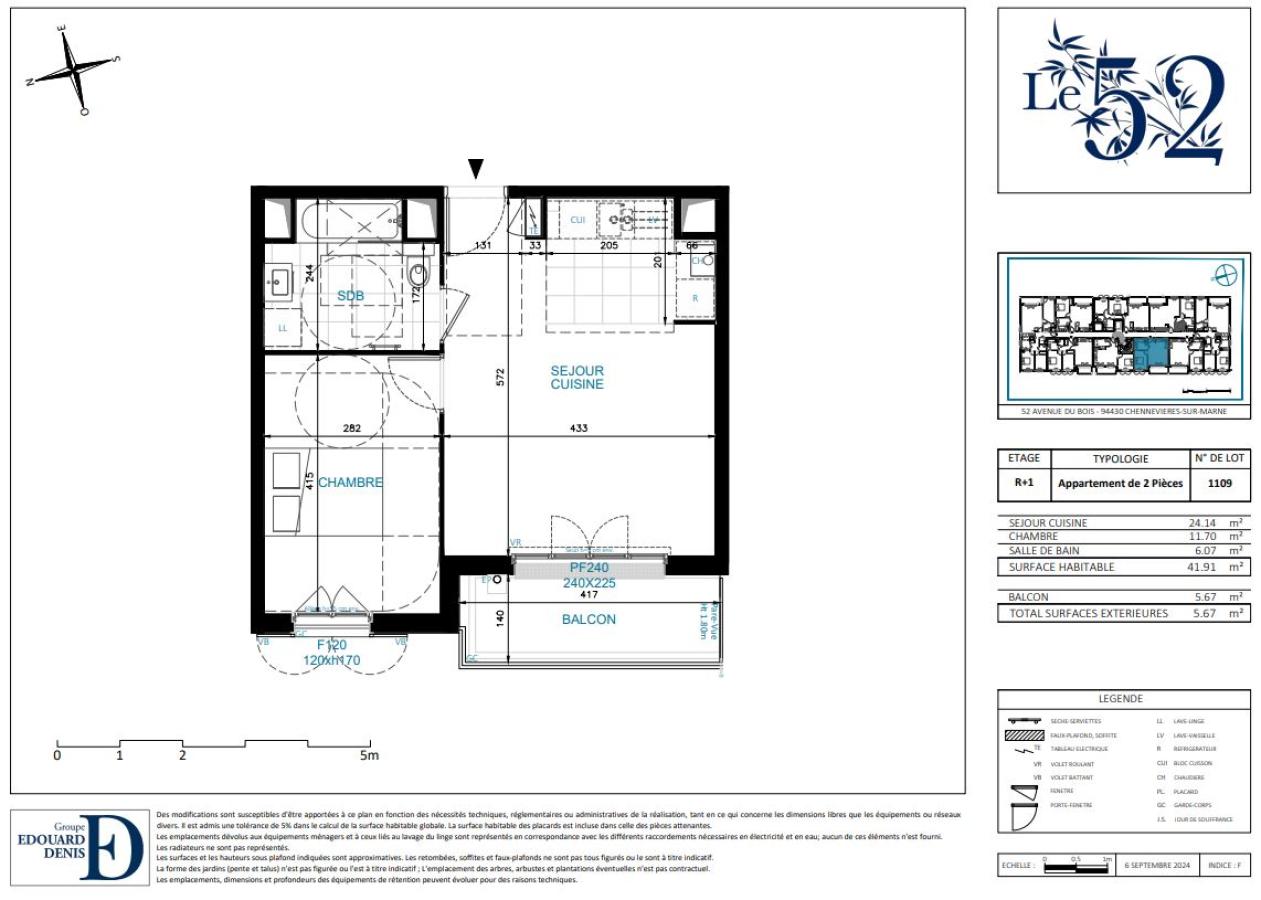 
																			2 pièces – 
																		1er étage – 42m² - 916,14 € - Photo #1