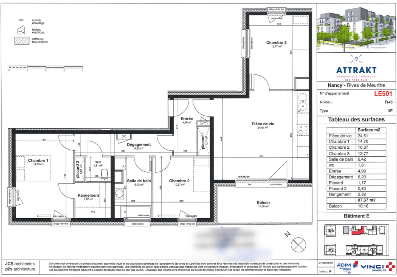 
																			4 pièces - 
																		5ème étage - 88m² - 1 155,96 € - Photo #2