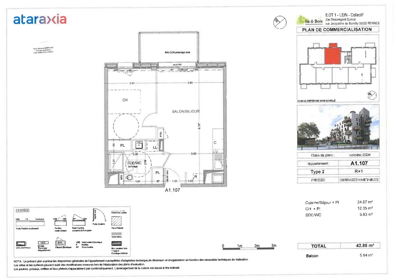 
																																							2 pièces - 
																																						1er étage - 43m² - 674,27 € - Photo #1