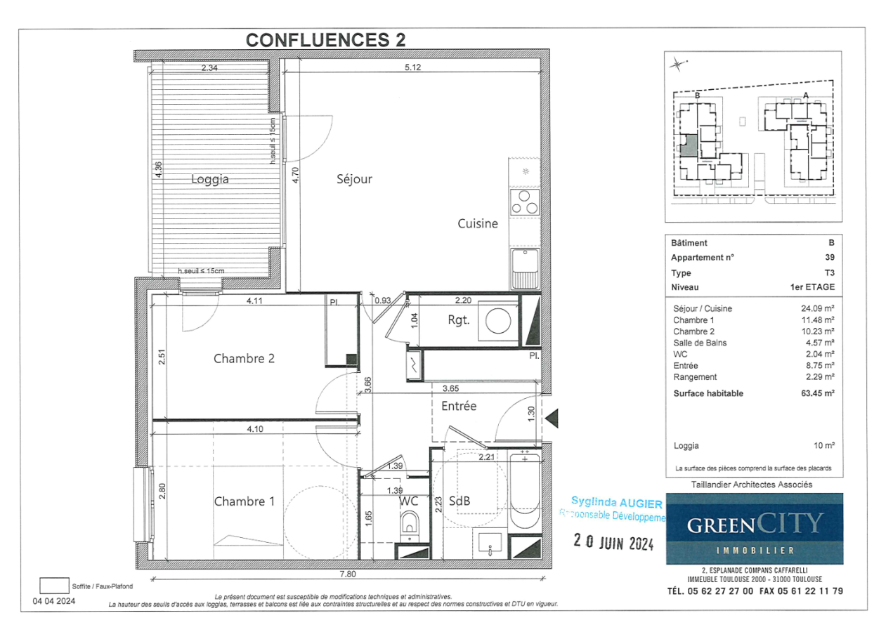 
																																							3 pièces - 
																																						1er étage - 64m² - 759,15 € - Photo #7