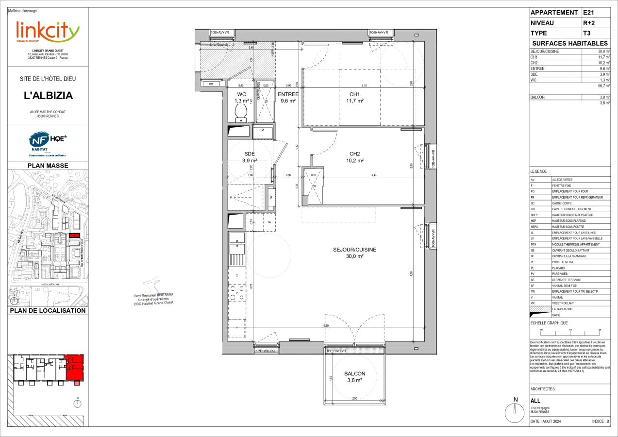 3 pièces - 2ème étage - 66m² - 972,22 € - Photo #1