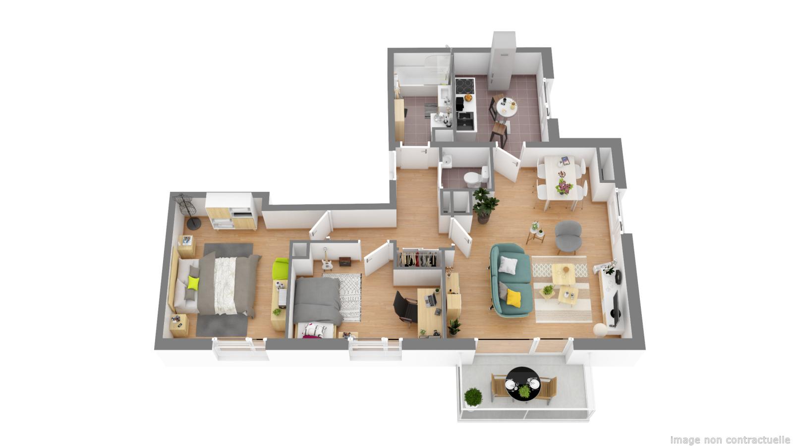 
																			3 pièces - 
																		5ème étage - 64m² - 866,91 € - Photo #5