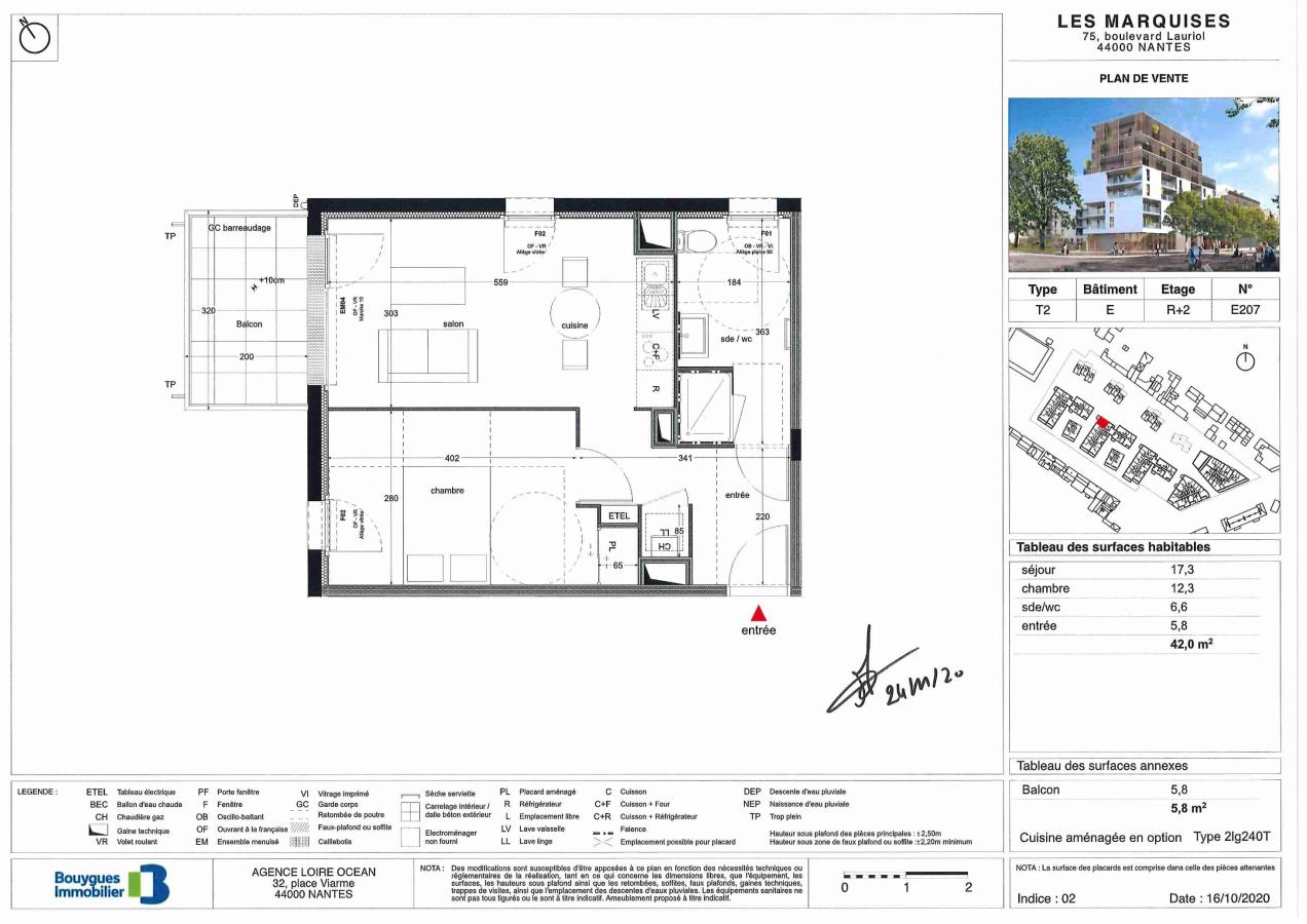 2 pièces - 2ème étage - 42m² - 683,59 € - Photo #2