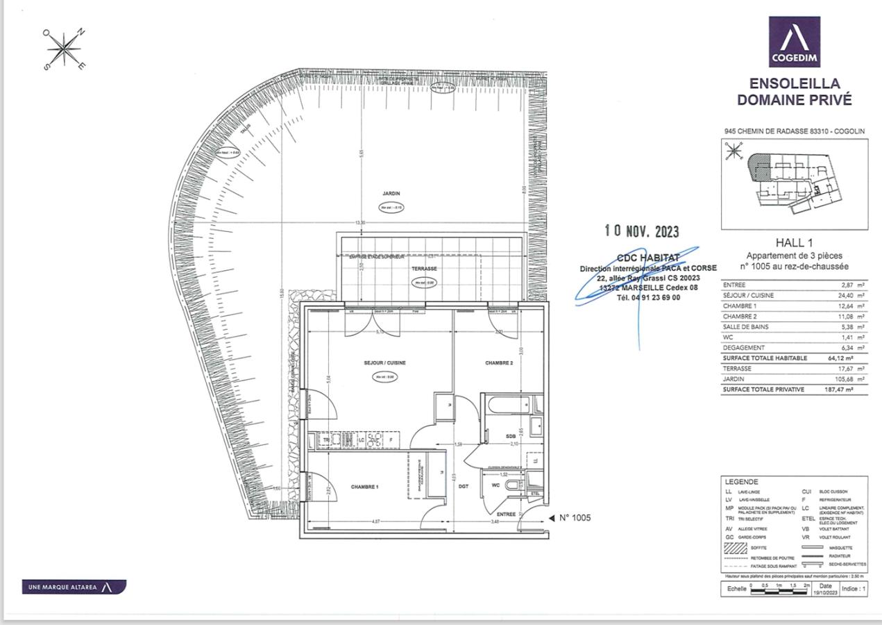 3 pièces - RDC - 64m² - 990,83 € - Photo #1