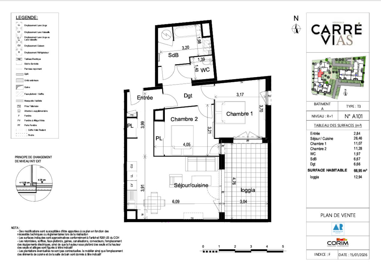 3 pièces - 1er étage - 67m² - 808,22 € - Photo #0