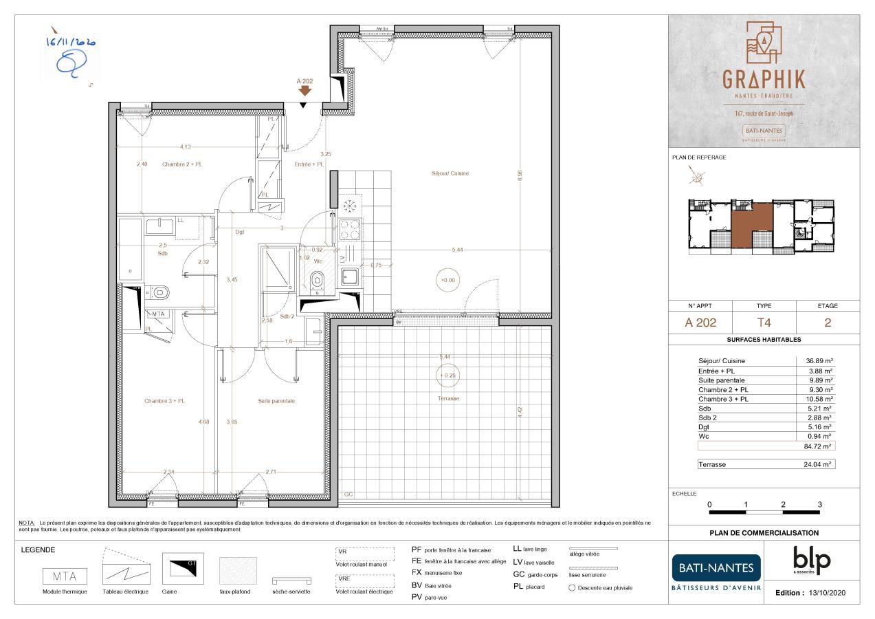 
																																							4 pièces - 
																																						1er étage - 85m² - 1 239,98 € - Photo #2