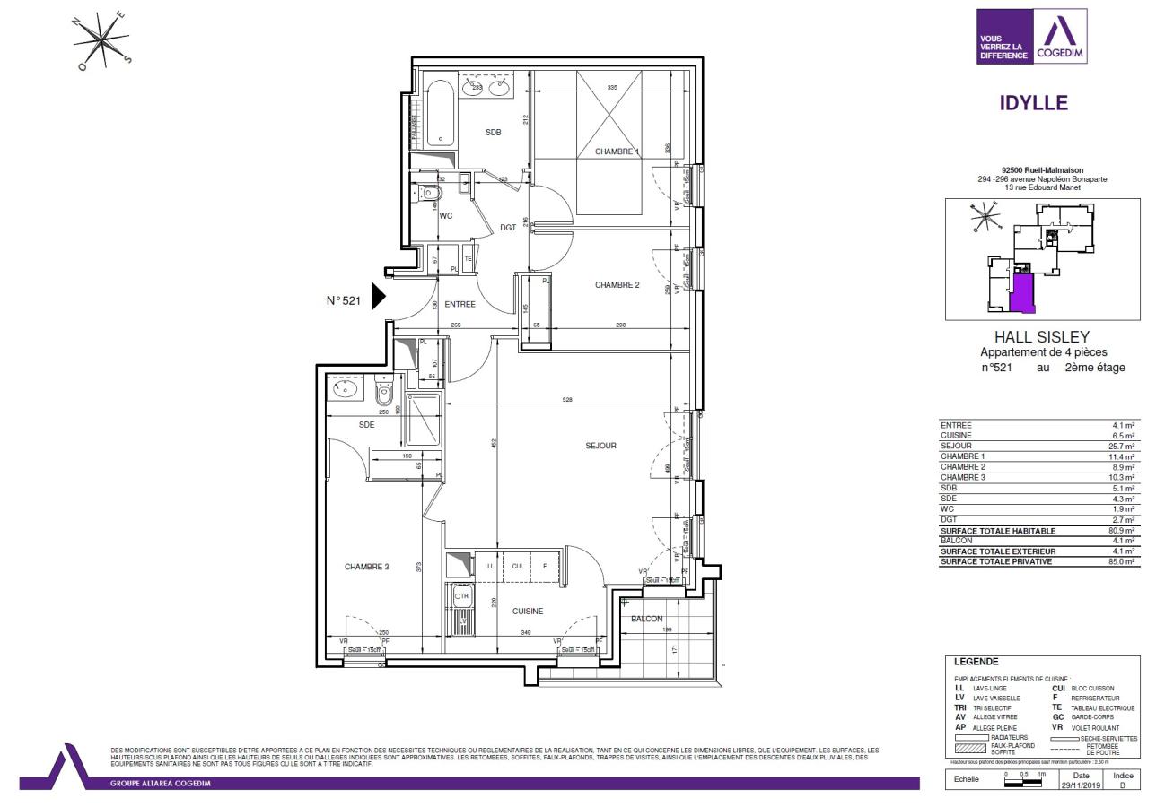 4 pièces - 2ème étage - 81m² - 1 770,40 € - Photo #2
