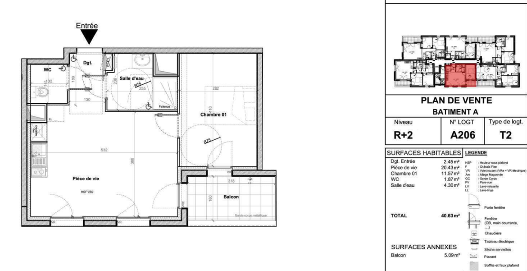 
																																							2 pièces - 
																																						2ème étage - 41m² - 555,09 € - Photo #1