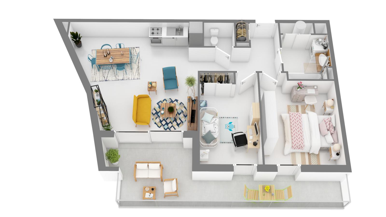 
																																							3 pièces - 
																																						1er étage - 65m² - 1 569,56 € - Photo #1