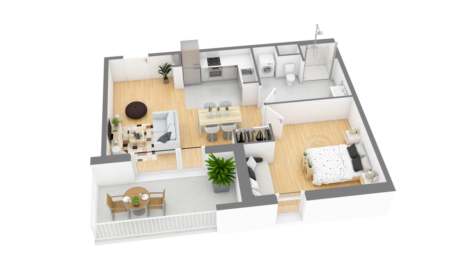 
																			2 pièces - 
																		1er étage - 50m² - 788,81 € - Photo #2