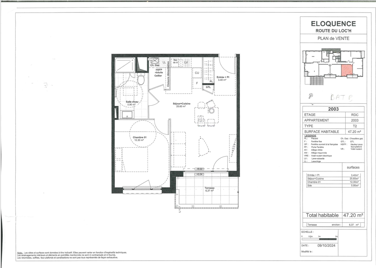 
																																							2 pièces - 
																																						RDC - 47m² - 593,86 € - Photo #1