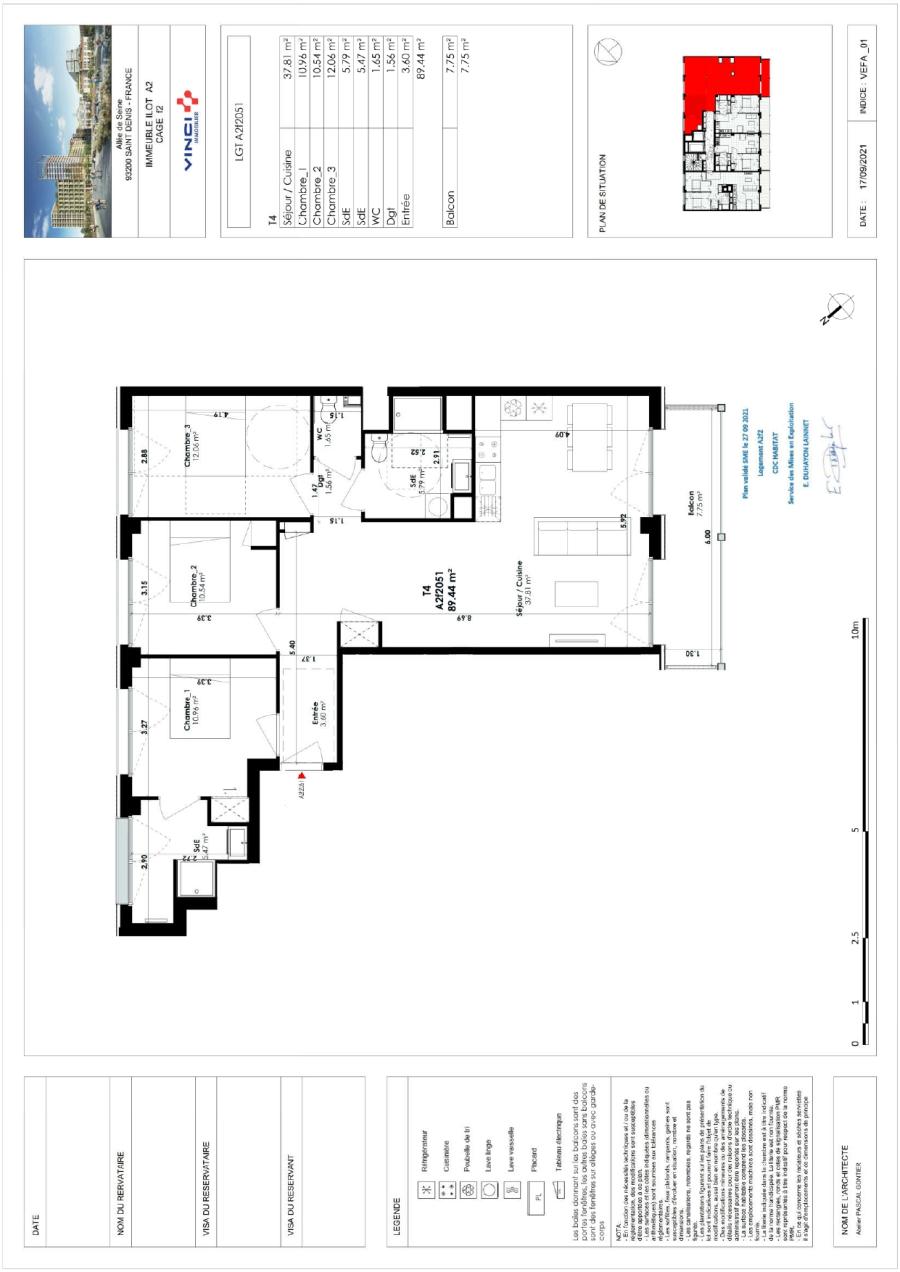 
																			4 pièces - 
																		5ème étage - 89m² - 1 721,08 € - Photo #0