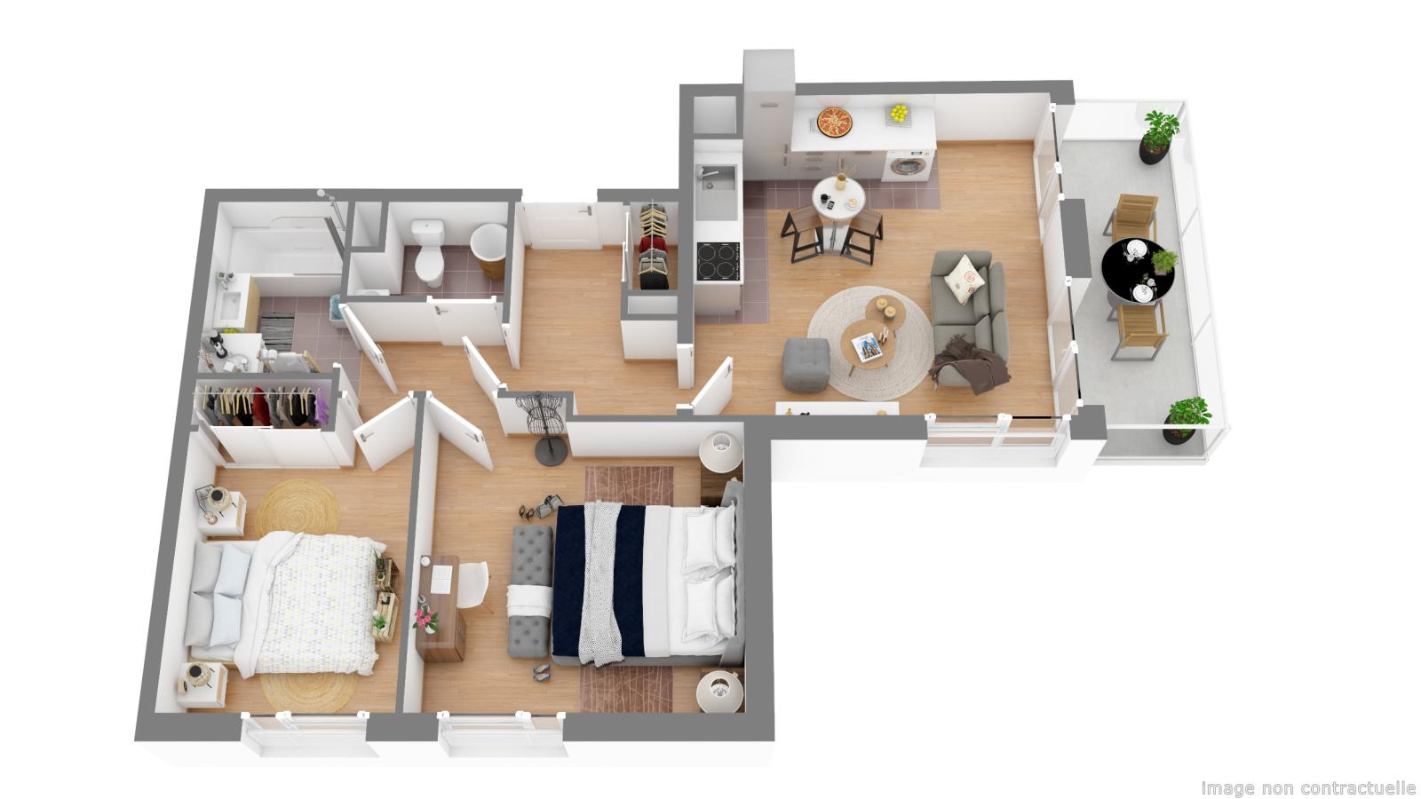 
																																							3 pièces - 
																																						2ème étage - 55m² - 821,07 € - Photo #7