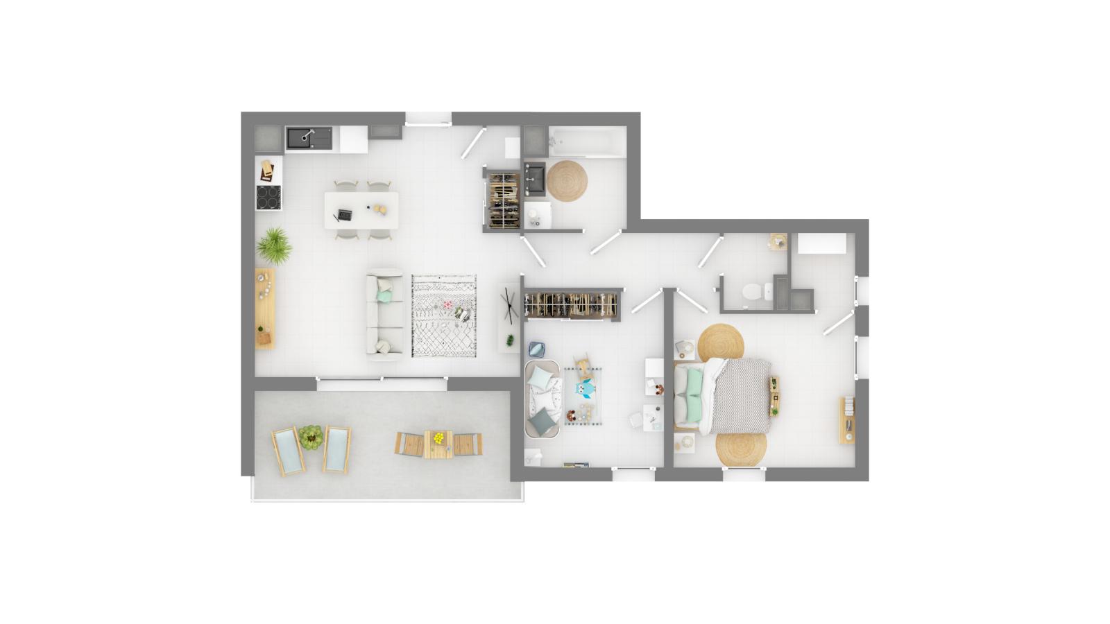 
																																							3 pièces - 
																																						2ème étage - 72m² - 1 252,78 € - Photo #1