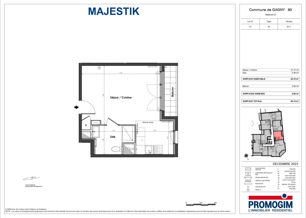 1 pièce - 1er étage - 32m² - 737,24 € - Photo #0