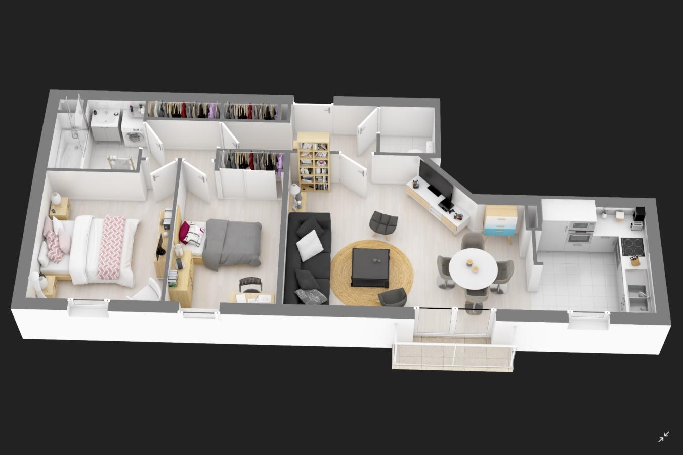 2 pièces - 1er étage - 48m² - 1 379,50 € - Photo #5