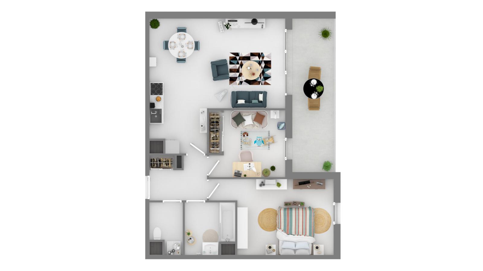 
																																							3 pièces - 
																																						1er étage - 61m² - 813,80 € - Photo #5