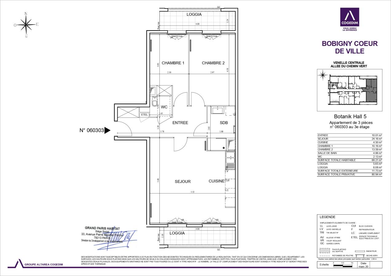 
																			3 pièces - 
																		3ème étage - 69m² - 1 288,33 € - Photo #0