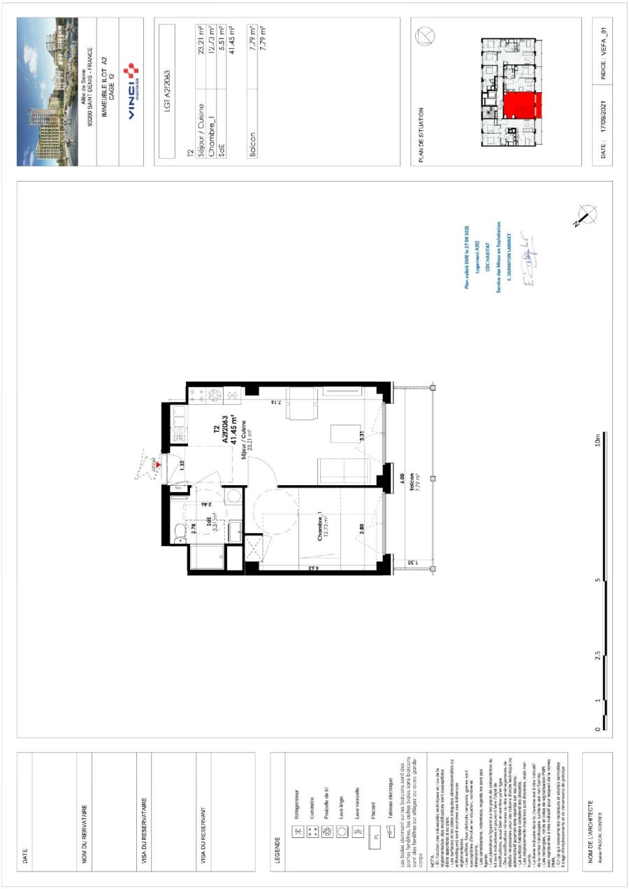 
																			2 pièces - 
																		6ème étage - 41m² - 969,90 € - Photo #0