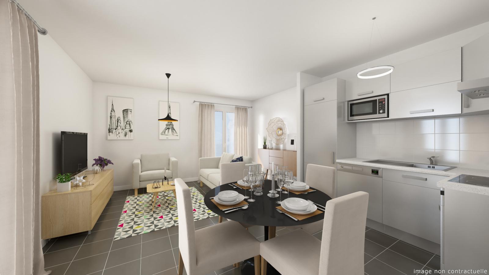 3 pièces - 4ème étage - 66m² - 960,64 € - Photo #2