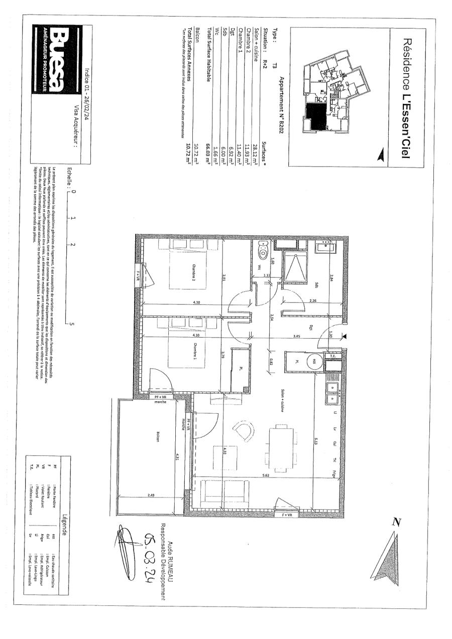 
																																							3 pièces - 
																																						2ème étage - 66m² - 663,25 € - Photo #1