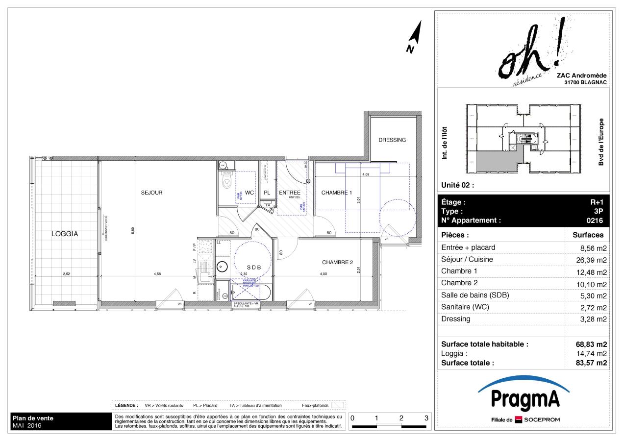 3 pièces - 1er étage - 68m² - 866,68 € - Photo #5