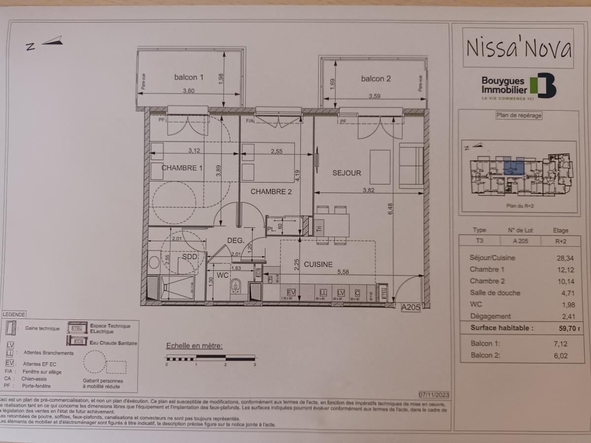 
																			3 pièces - 
																		2ème étage - 60m² - 1 055,05 € - Photo #1