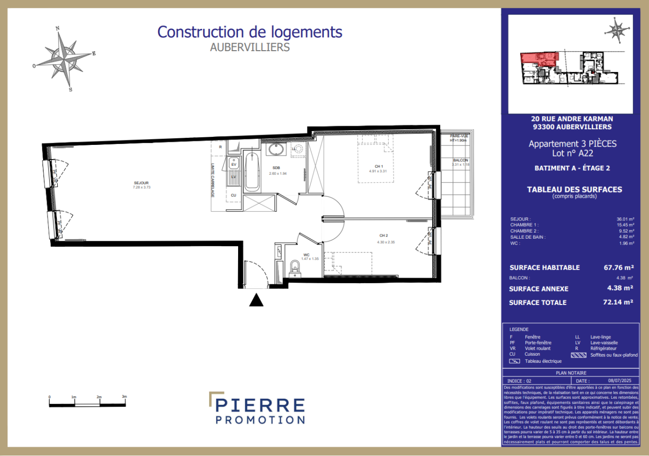 
																			3 pièces - 
																		2ème étage - 68m² - 1 416,92 € - Photo #1