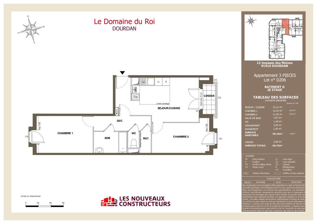 3 pièces - 2ème étage - 58m² - 899,41 € - Photo #0