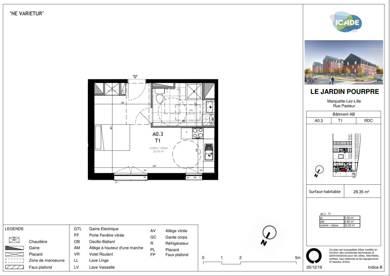 
																			1 pièce - 
																		RDC - 29m² - 388,63 € - Photo #1