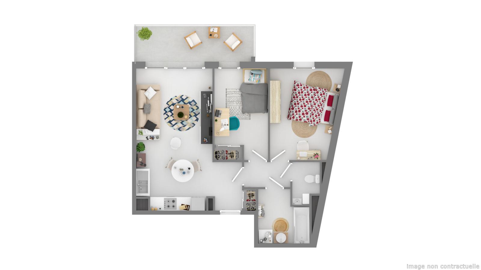 
																																							3 pièces - 
																																						1er étage - 60m² - 663,32 € - Photo #6