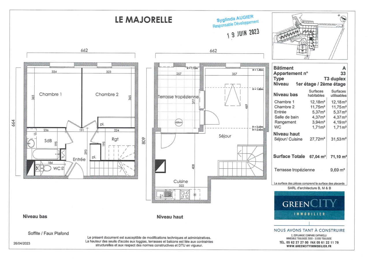 3 pièces - 1er étage - 67m² - 806,26 € - Photo #1