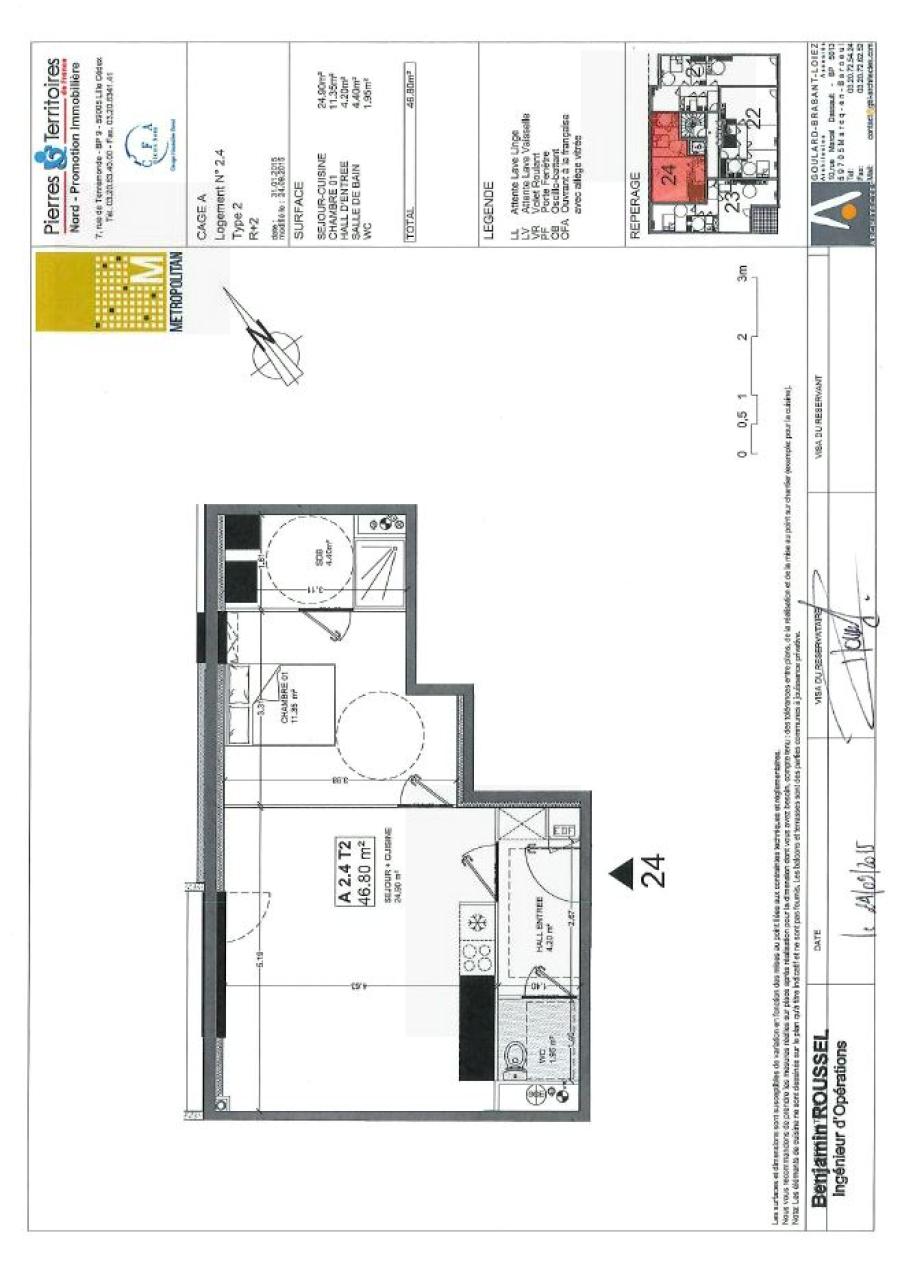 
																																							2 pièces - 
																																						2ème étage - 47m² - 736,79 € - Photo #6
