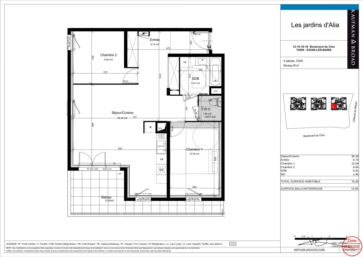 
																																							3 pièces - 
																																						2ème étage - 70m² - 1 213,78 € - Photo #6