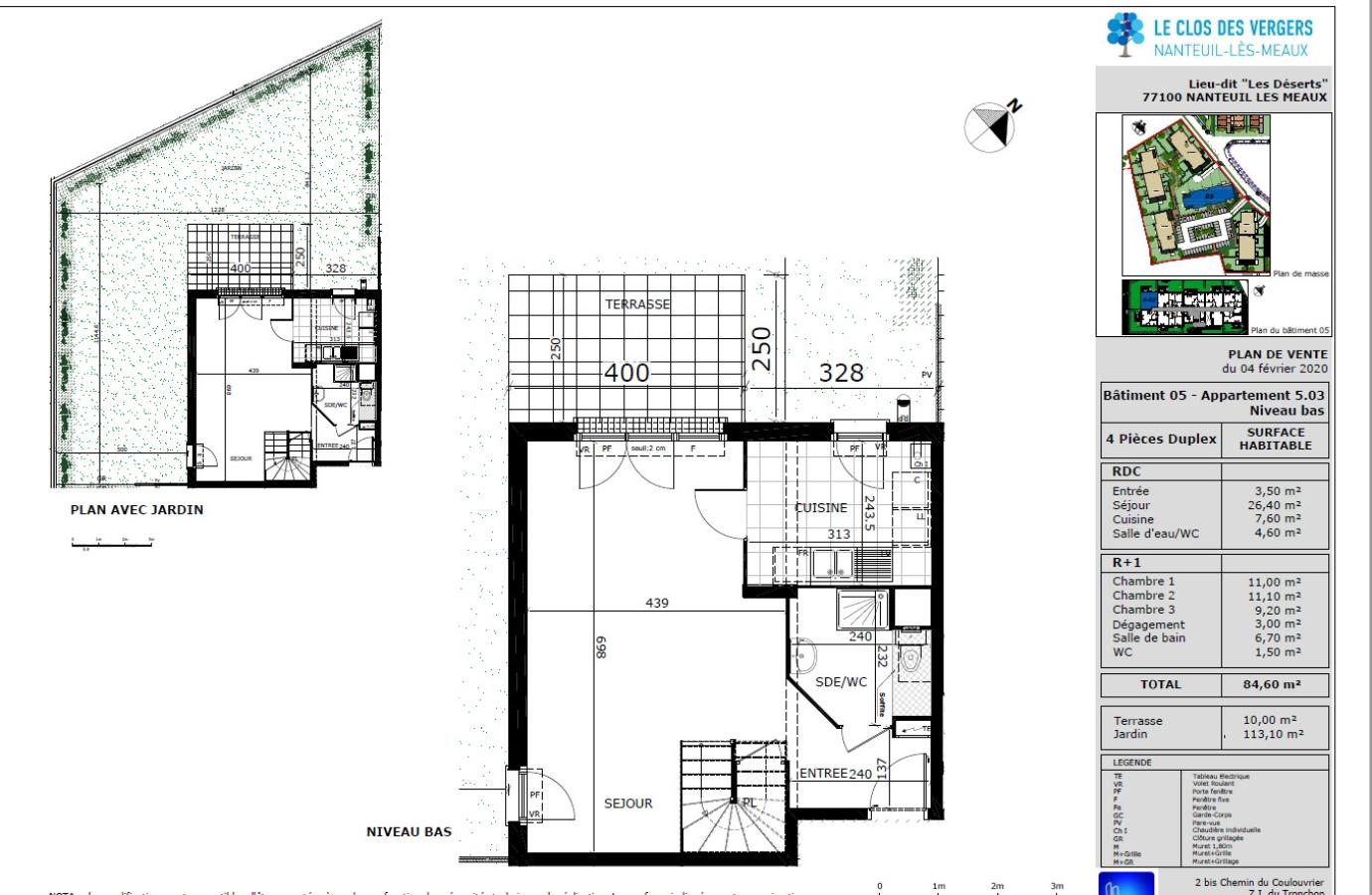4 pièces - RDC - 85m²