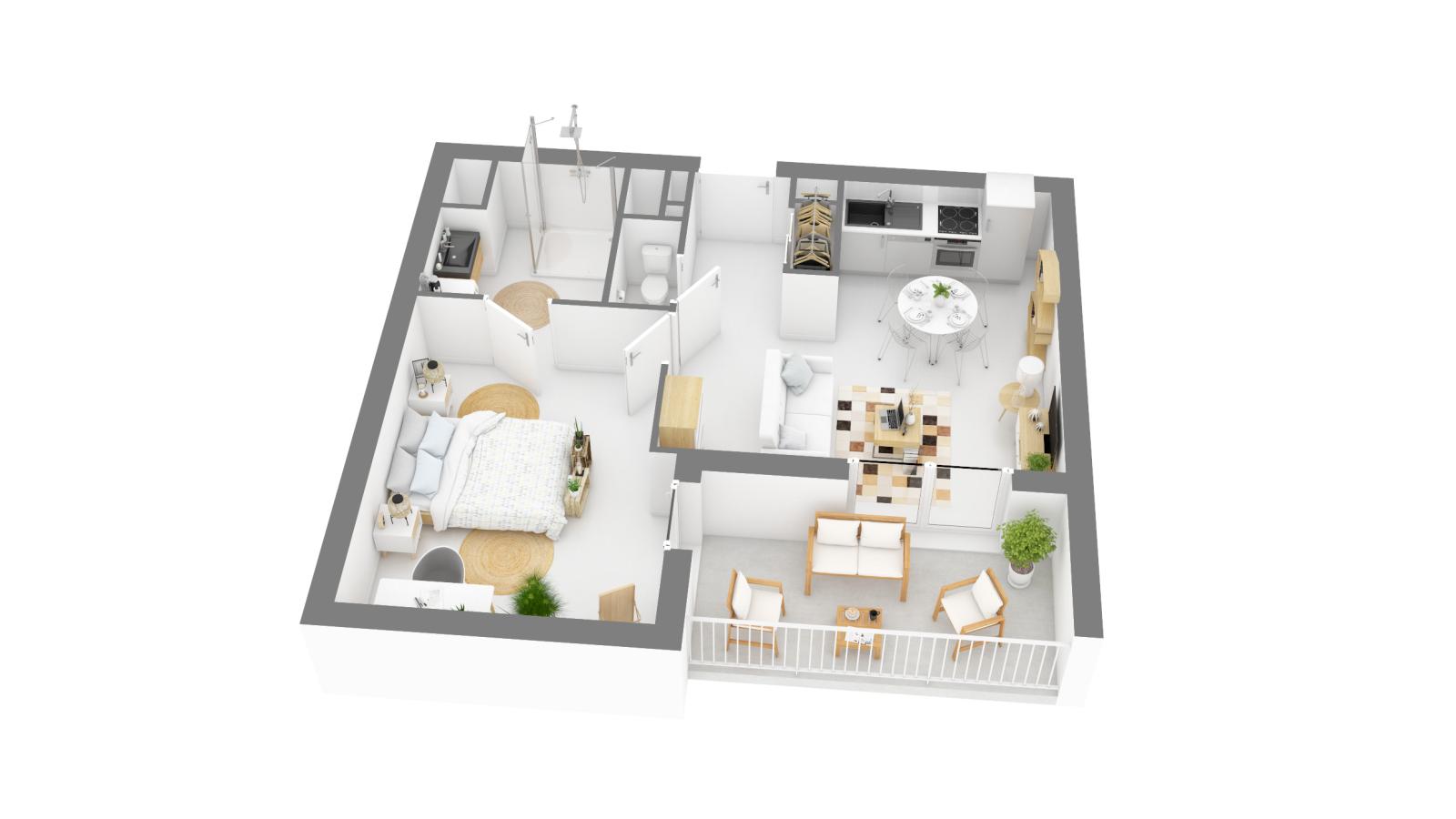 
																																							2 pièces - 
																																						2ème étage - 41m² - 642,58 € - Photo #1