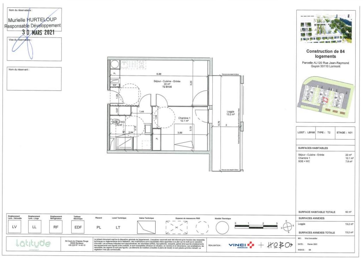 2 pièces - 1er étage - 42m² - 587,98 € - Photo #3