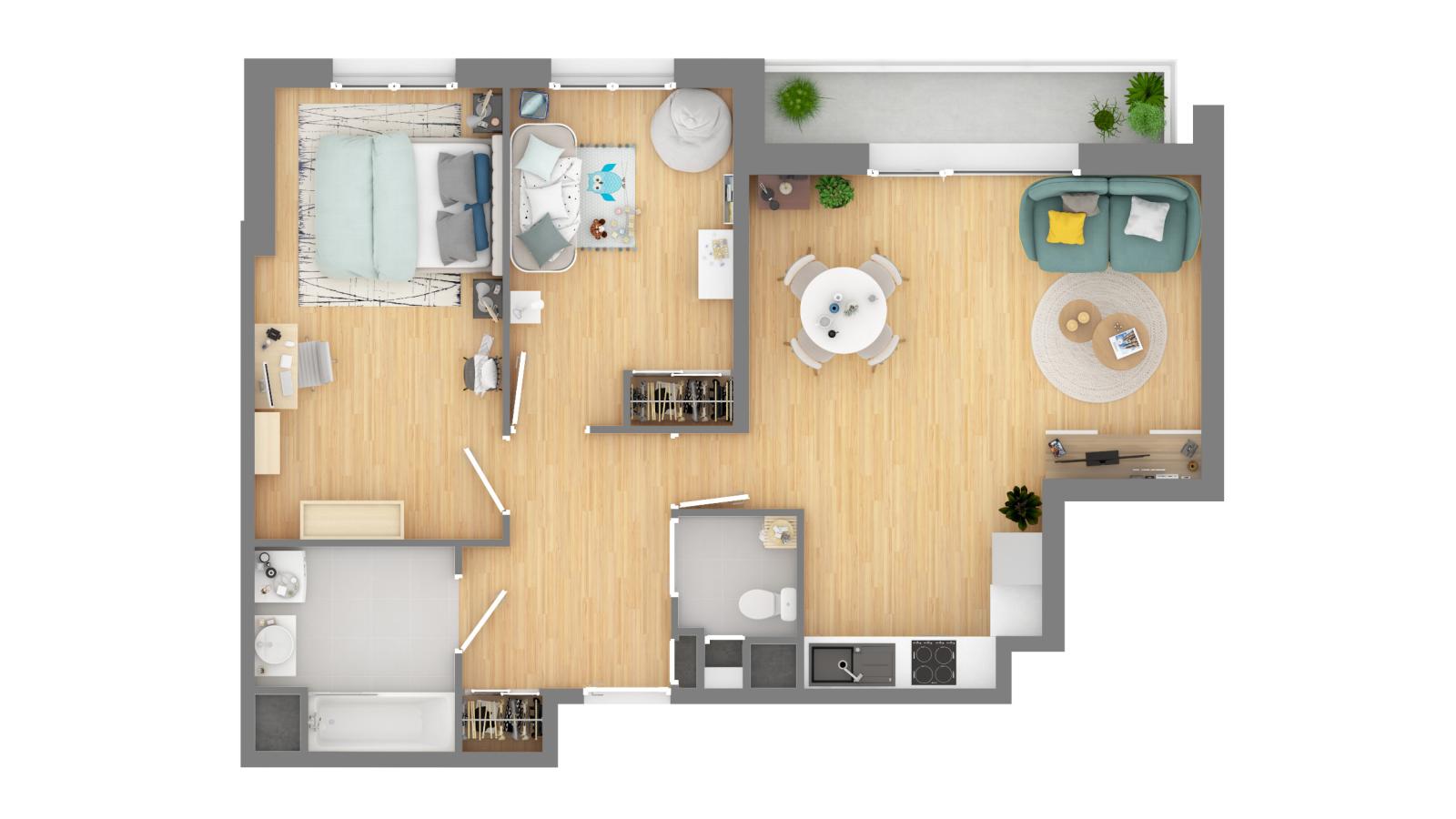 3 pièces - 2ème étage - 64m² - 793,26 € - Photo #5