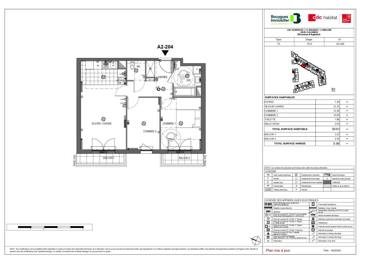 
																			3 pièces – 
																		2ème étage – 60m² - 1 510,09 € - Photo #0