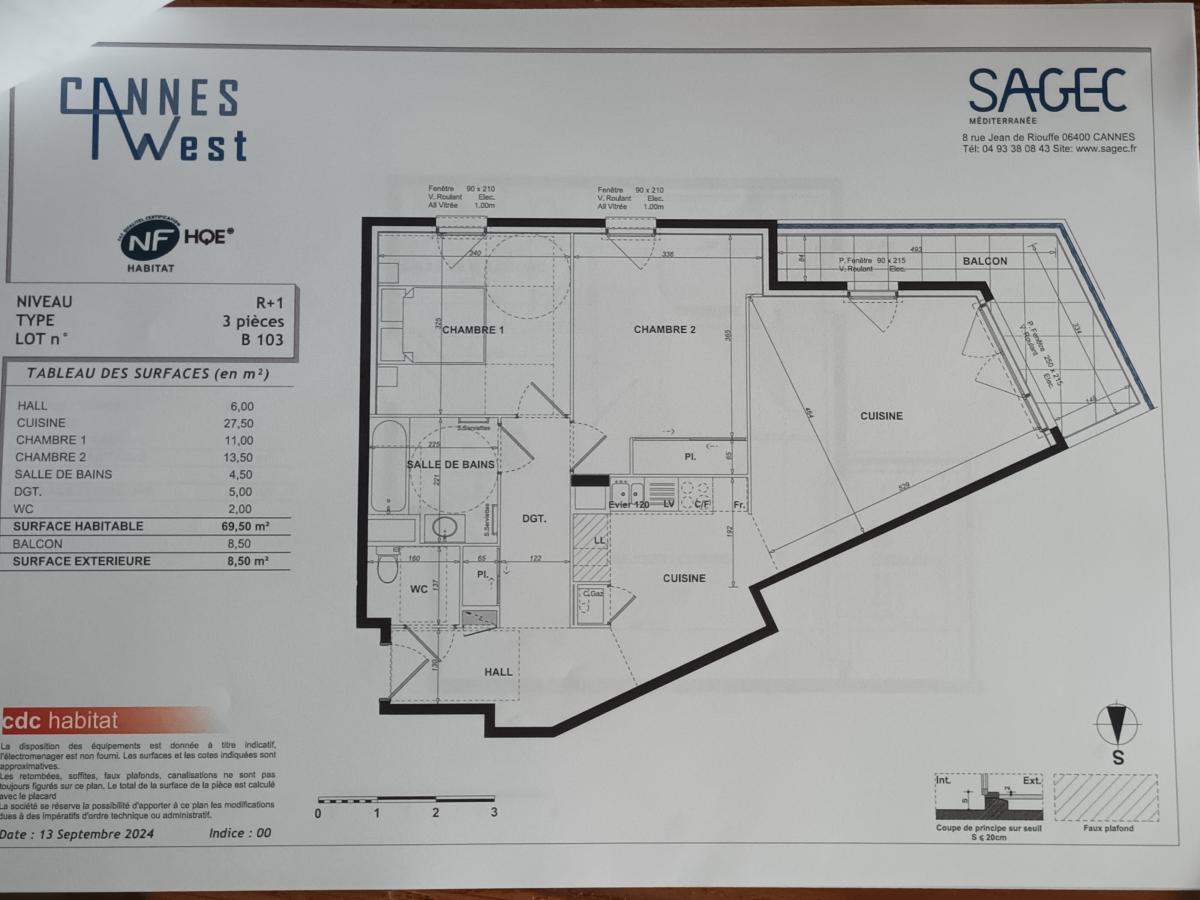 
																																							3 pièces - 
																																						1er étage - 70m² - 1 155,19 € - Photo #3