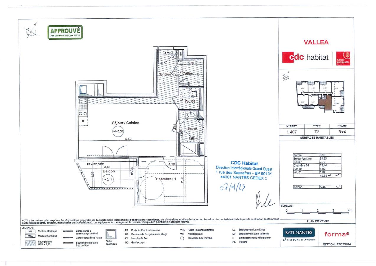 2 pièces - 4ème étage - 51m² - 779,83 € - Photo #1