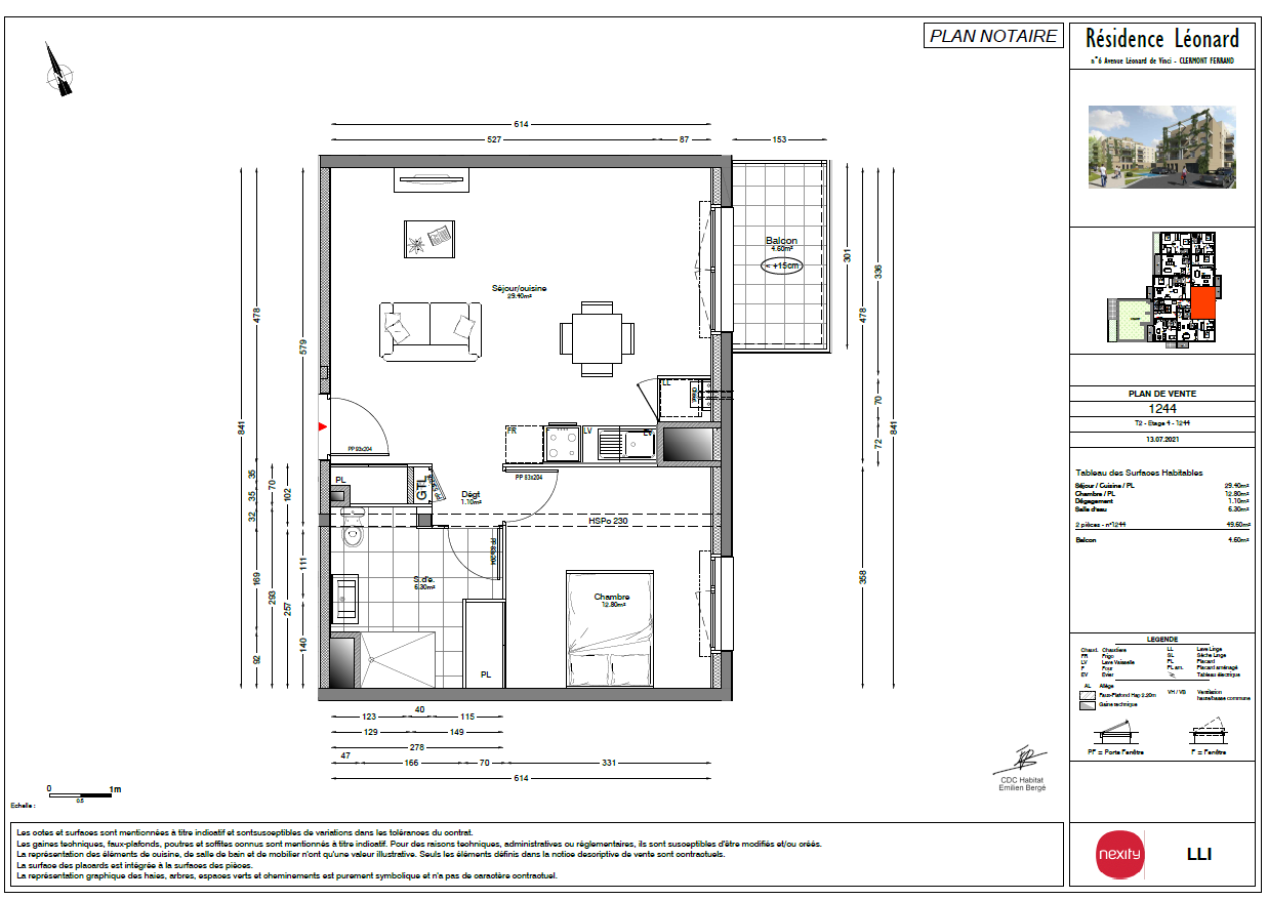 
																			2 pièces – 
																		4ème étage – 50m² - 597,41 € - Photo #5