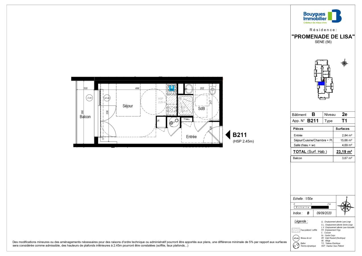1 pièce - 2ème étage - 23m² - 416,14 € - Photo #1