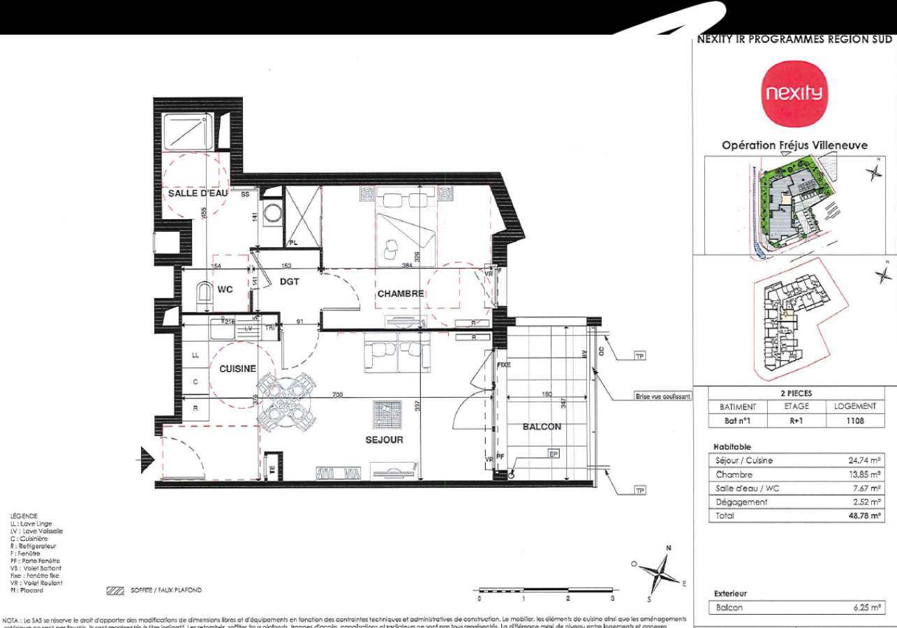 
																			2 pièces - 
																		1er étage - 49m² - 717,10 € - Photo #2