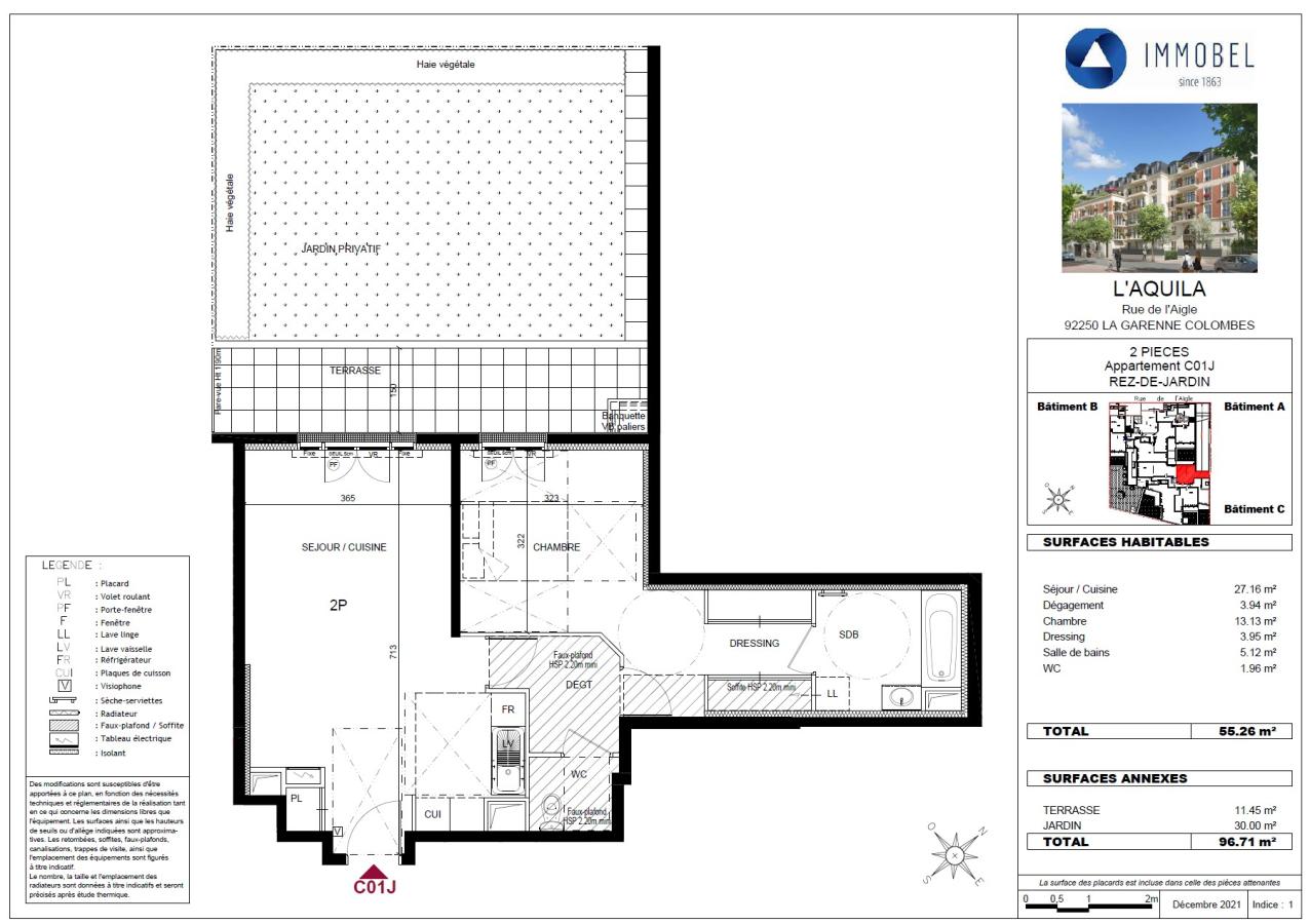 
																																							2 pièces - 
																																						RDC - 55m² - 1 457,53 € - Photo #3