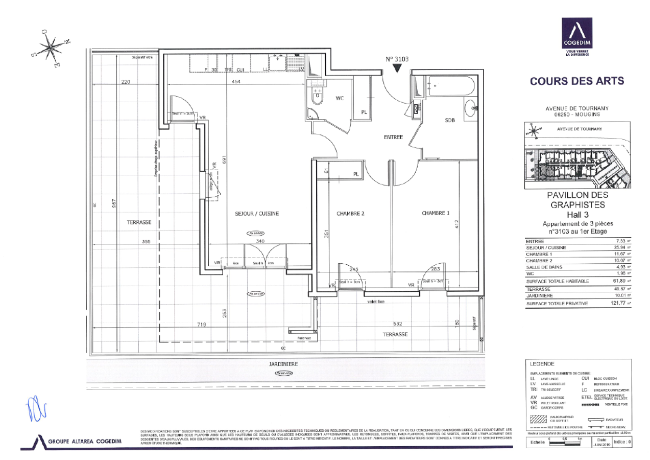 
																																							3 pièces - 
																																						1er étage - 62m² - 1 333,47 € - Photo #1