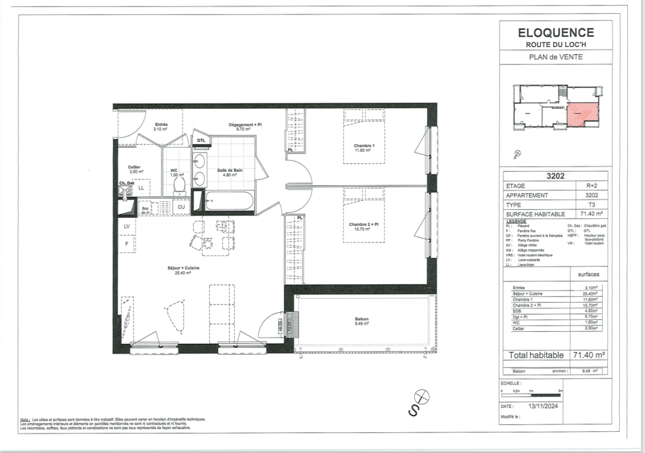 
																																							3 pièces - 
																																						2ème étage - 71m² - 790,41 € - Photo #1