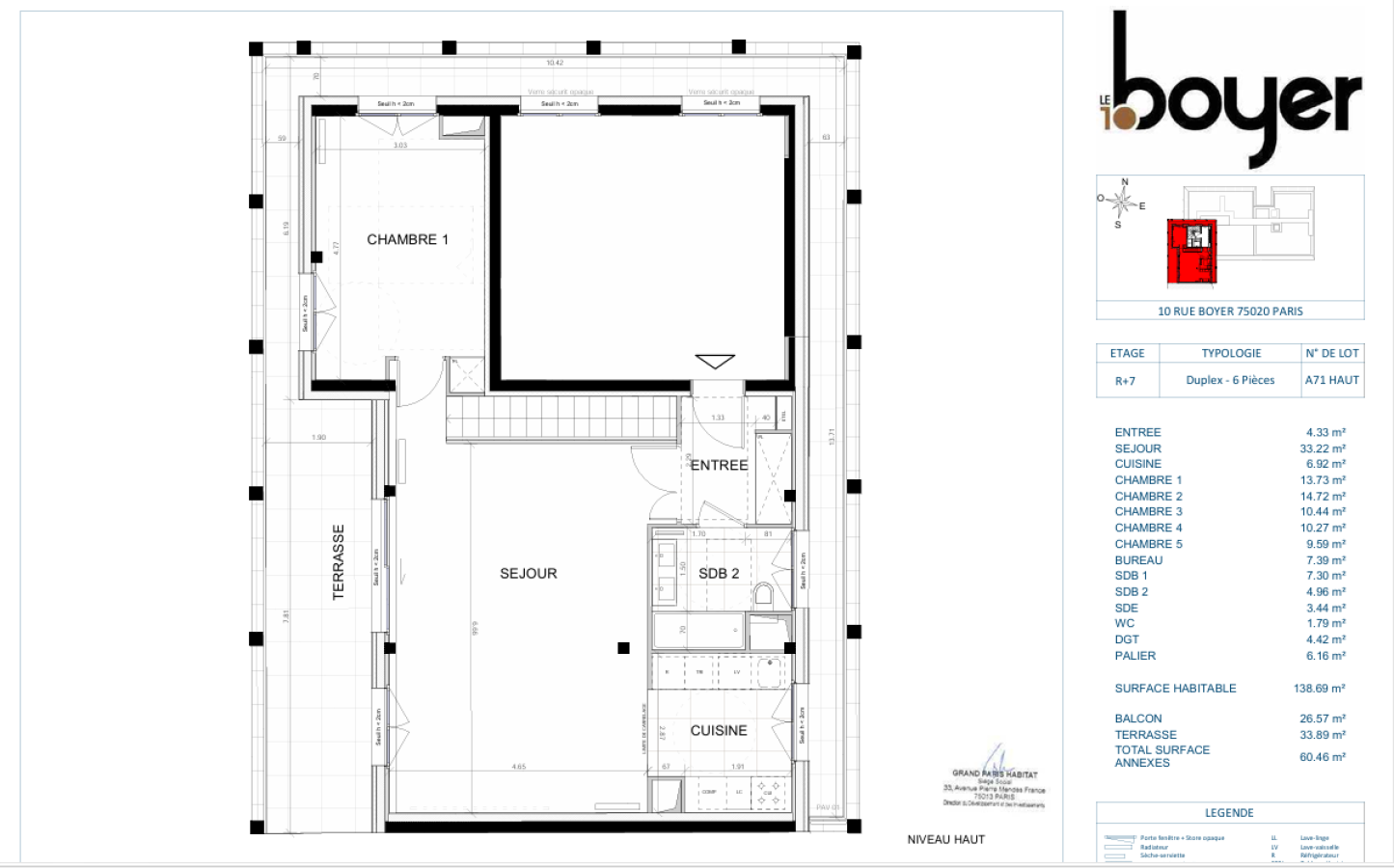 6 pièces - 7ème étage - 139m² - 4 064,12 € - Photo #1