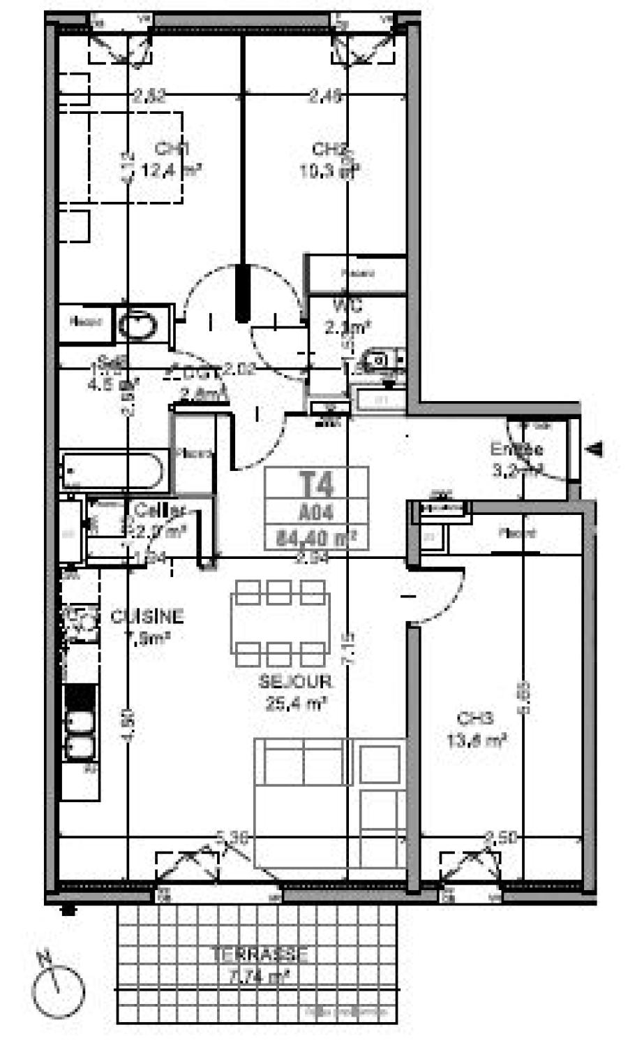 
																																							4 pièces - 
																																						RDC - 84m² - 1 079,86 € - Photo #5