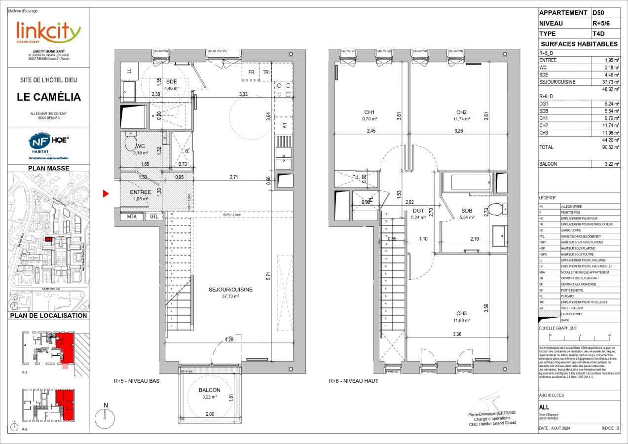 
																																							4 pièces - 
																																						5ème étage - 90m² - 1 153,43 € - Photo #1